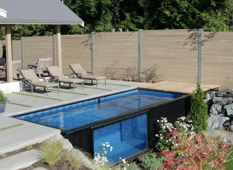 Las piletas de contenedores marcan tendencia en el verano 2026. Foto: Pinterest