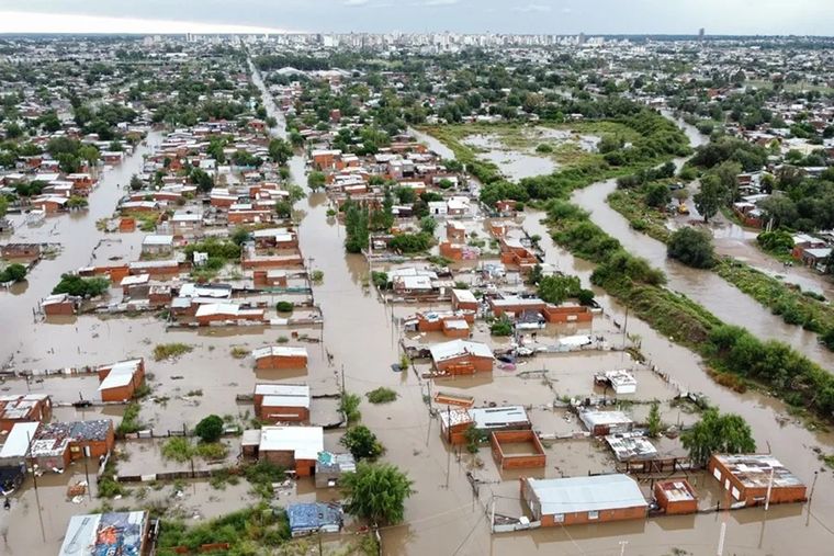 Bahía Blanca inundada tras las tormentas del 7 de marzo Foto: EFE