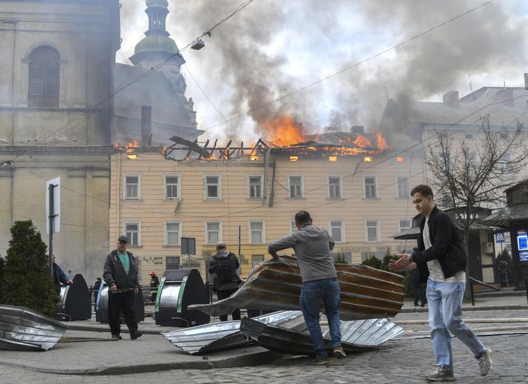 Leópolis quedó bajo fuego ruso.