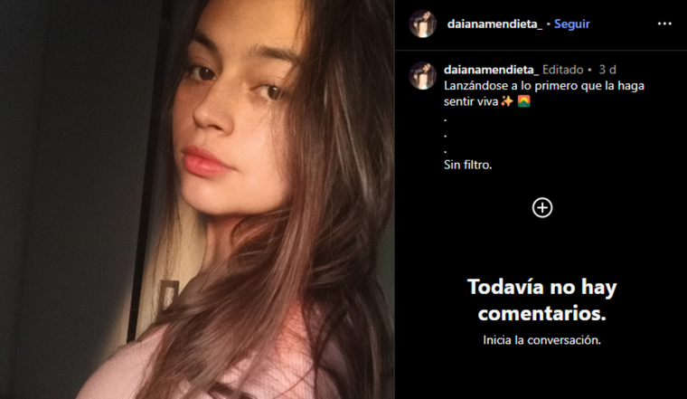 El llamativo último posteo de Daiana Mendieta, un día después de su desaparición. El llamativo último posteo de Daiana Mendieta, un día después de su desaparición.