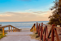 Esta playa tiene uno de los paisajes más pintorecos por sus bosques y arena.