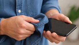 Limpiar la pantalla con ropa puede generar microrrayones permanentes que deterioran el vidrio protector.