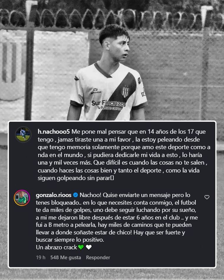 El mensaje que dejó el juvenil de Banfield y la respuesta de Ríos que despertó decenas de reacciones. El mensaje que dejó el juvenil de Banfield y la respuesta de Ríos que despertó decenas de reacciones.