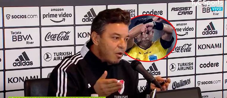 Gallardo, furioso contra el arbitraje y el VAR en su conferencia de prensa.