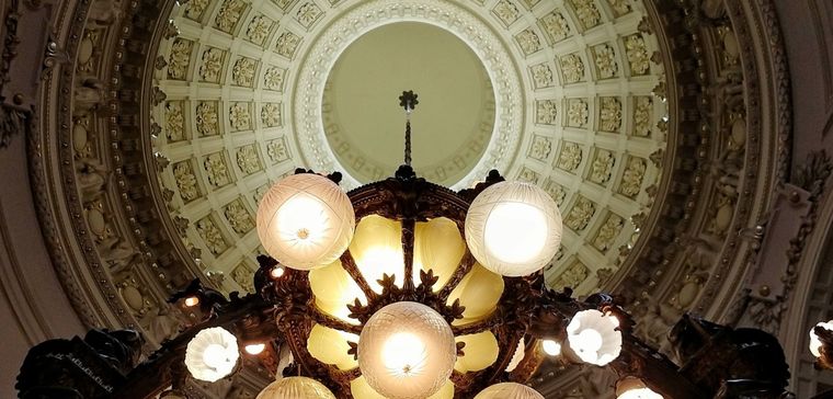 salon azul sando Techo del salón azul del Senado