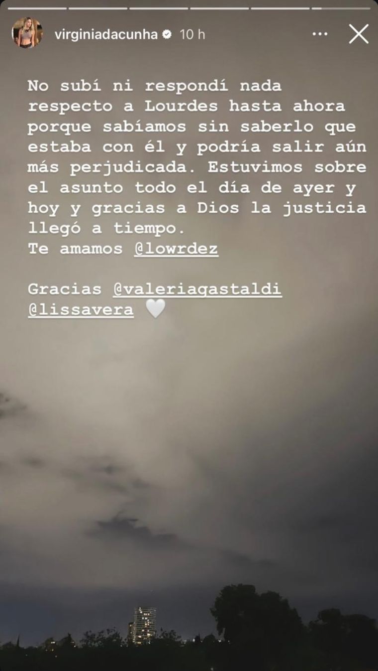 La historia que compartió la artista. La historia que compartió la artista.