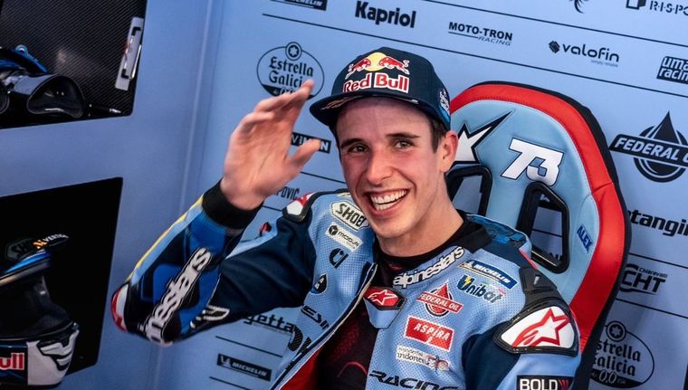 La felicidad de Márquez tras lograr la pole en Termas. Foto: @alexmarquez73