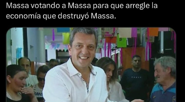MEMES Sergio Massa fue uno de los principales tópicos de los memes Foto: X (TWITTER)