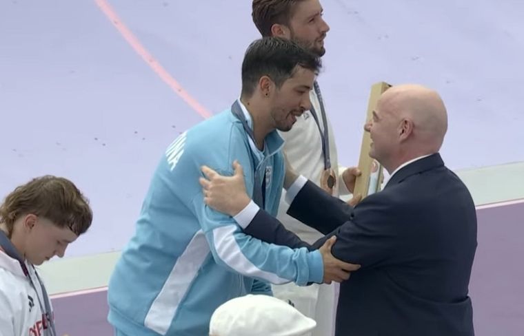 El cordobés, de 29 años, compartió con el italiano. Foto: Captura