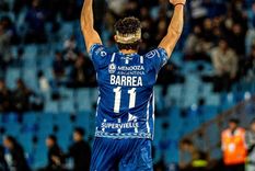 El atacante del Tomba jugó como centrodelantero y fue de los mejores ante Gremio. Foto: Prensa Club Godoy Cruz