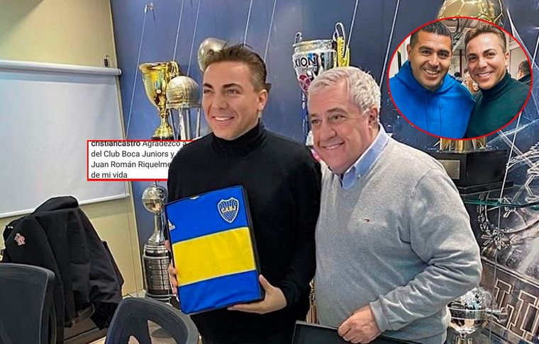 Cristian Castro, de visita en la Bombonera.