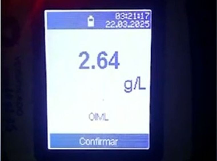 El caso más grave de los controles de alcoholemia en todo el país Foto: Agencia Nacional de Seguridad Vial