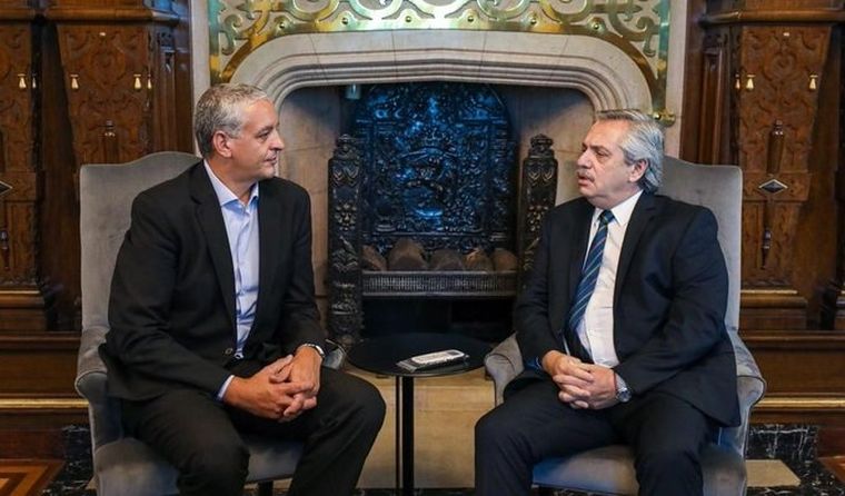 Horacio Pietragalla con Alberto Fernández. Foto: Télam