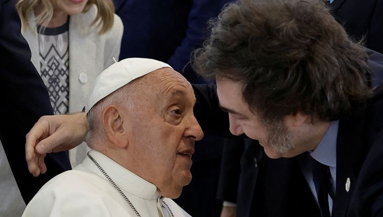 Javier Milei junto al papa Francisco Foto: NA