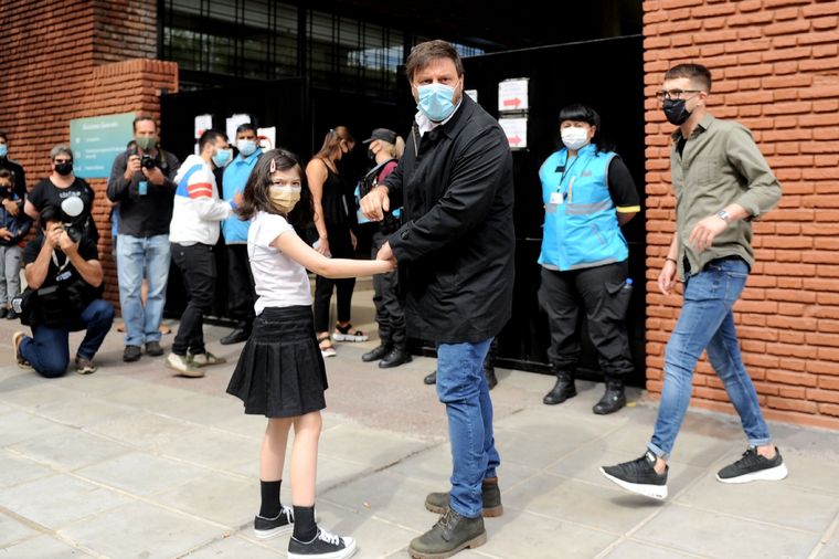Su hija ayudó a una de las movileras presentes Foto: Telam