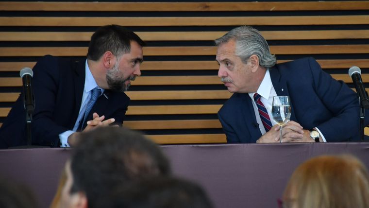 Facundo Leal, junto al expresidente Alberto Fernández.