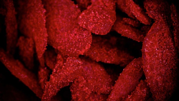 Admira la textura de estos sabrosos manguitos enchilados caseros. ¡Una delicia!