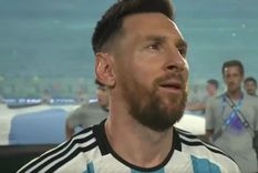 Messi, emocionado hasta las lágrimas por el recibimiento en el Monumental.
