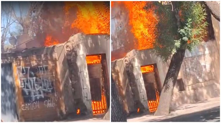 El incendio que se desató en la esquina de Salta y Ayacucho, en la Cuarta Sección.&nbsp;