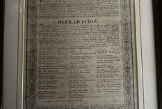 La Aduana recuperó un impreso original de la declaración de independencia de 1816 Foto: Prensa Aduana