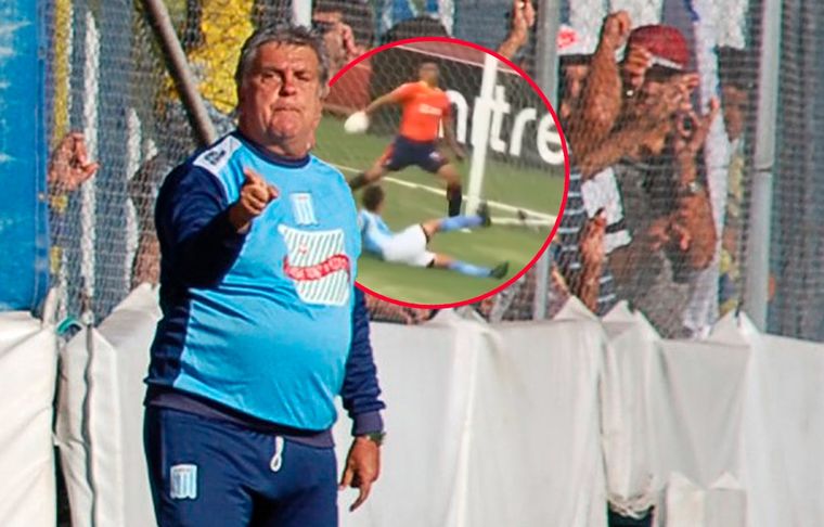 Luis Ventura estalló por esta clara mano no sancionada con penal en Español-Victoriano Arenas. Ganó el Gallego 1-0.