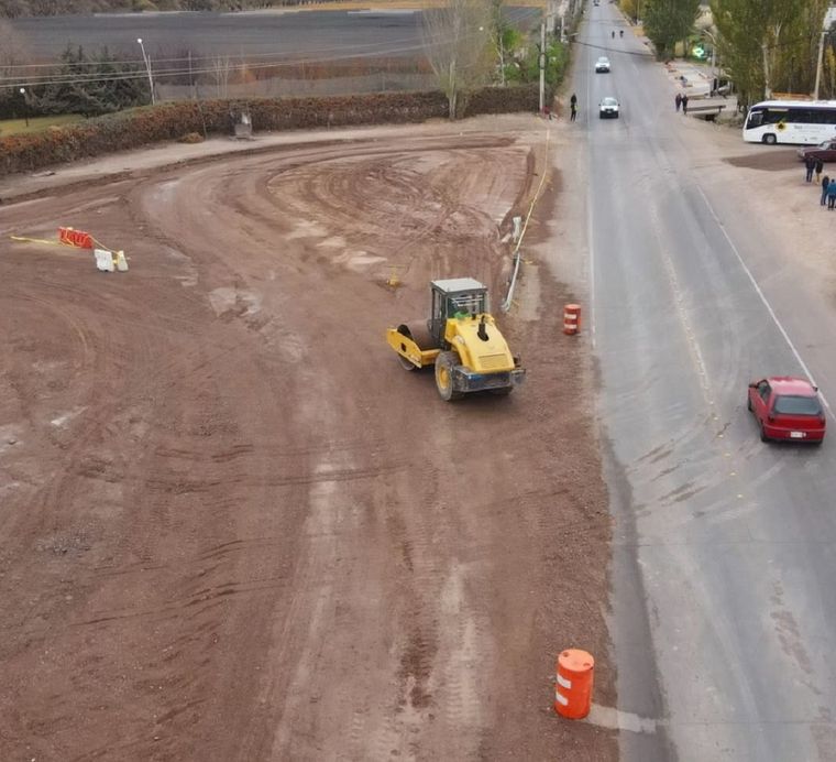 Las obras en Aráoz se desarrollan hace pocos meses. Foto: Luján de Cuyo.