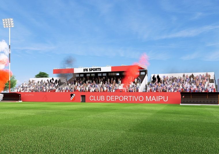 Así quedará el nuevo sector norte del estadio, en una de las tantas refacciones que sufrirá el estadio de calle Vergara.