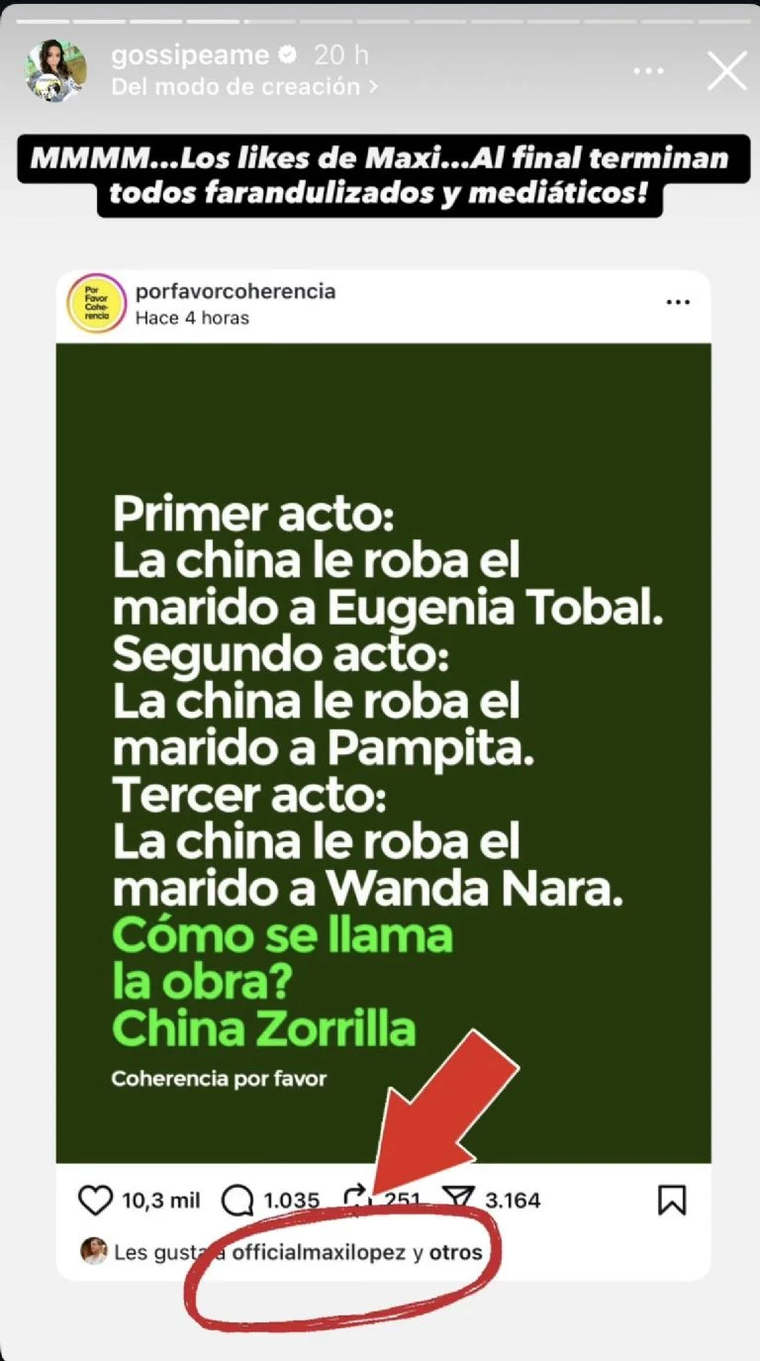 El me gusta de López. Créditos: Captura El me gusta de López. Créditos: Captura