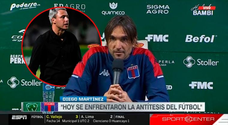 Martínez, DT de Tigre, criticó a Sarmiento y Damonte reaccionó.
