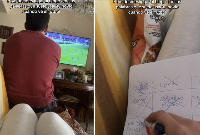 Una joven se adelantó a las frases de su marido en un partido de fútbol. Foto: Archivo MDZ