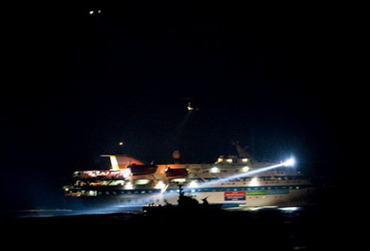 La flotilla en Gaza. Foto: Gentileza El País