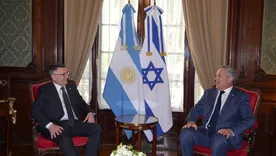 El Canciller argentino Pablo Quirno y su par israelí, Gideon Sa’ar.