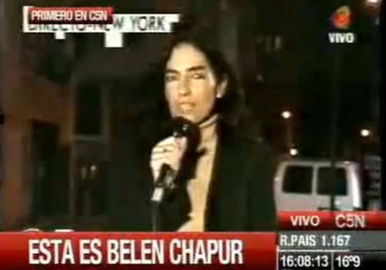 María Belén Chapur, cuando era notera de un programa de TV. Foto: Imagen de TV