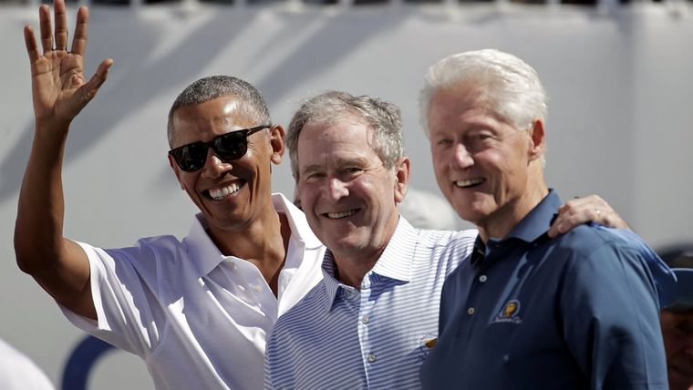 Barack Obama, George W. Bush y Bill Clinton.