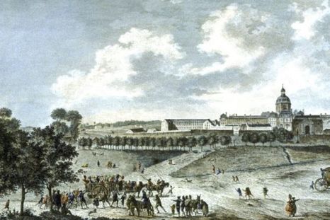 La Salpêtrière en un grabado de circa 1780. En la parte inferior izquierda se ve a un grupo de prostitutas que están siendo llevadas a la prisión. Foto: SCIENCE PHOTO LIBRARY