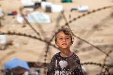 Una niña palestina en un campo de refugiados de Rafah.