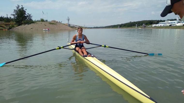 Pedro Dickson en el Mundial de remo 2021