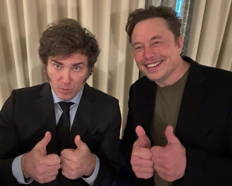 El magnate Elon Musk elogió al presidente Javier Milei por su primer año de Gobierno en Argentina. Foto: X (@JMilei)