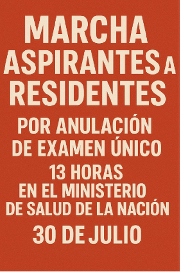 La convocatoria a la marcha tras la polémica por los resultados de los exámenes para acceder a las residencias médicas. La convocatoria a la marcha tras la polémica por los resultados de los exámenes para acceder a las residencias médicas.