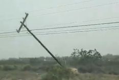 Los fuertes vientos afectaron al tendido eléctrico en Chubut. Los fuertes vientos afectaron al tendido eléctrico en Chubut.