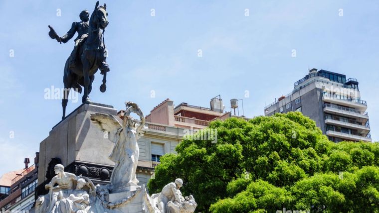 El Monumento a Bartolomé Mitre, inaugurado en 1927 Foto: Archivo.
