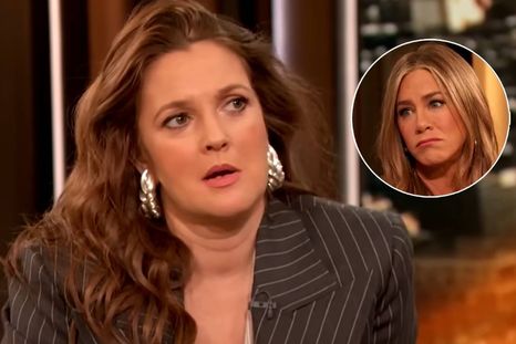 Drew Barrymore vivió una primera experiencia sofocándose por dentro y Jennifer Aniston salió en su ayuda.