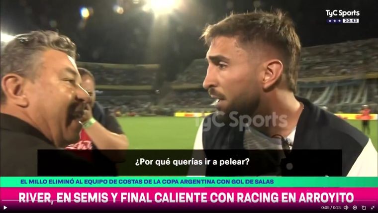 Qué se dijeron Gallardo y uno de los hijos de Costas tras el triunfo de River ante Racing