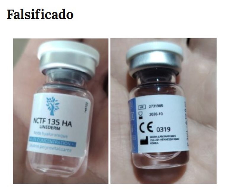 La versión apócrifa detectada en el mercado. El número de lote no coincide con los registros del fabricante oficial. Foto: Anmat La versión apócrifa detectada en el mercado. El número de lote no coincide con los registros del fabricante oficial. Foto: Anmat