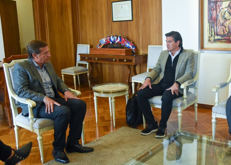 Suarez en la reunión con Rinaldo Foto: Gobierno de Mendoza