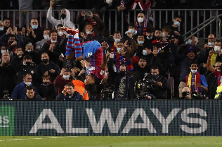 Aubameyang festeja su gol. Foto: efe