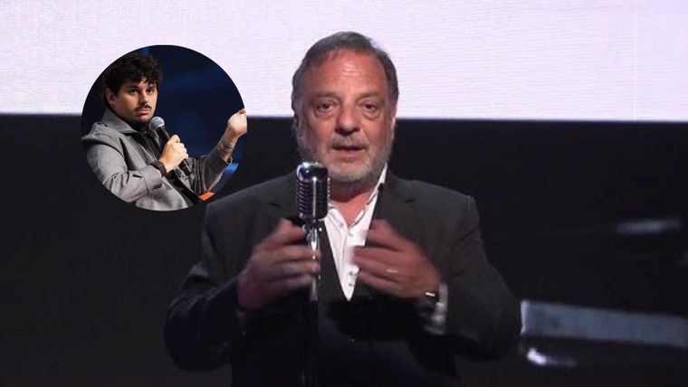 El periodista cruzó fuertemente al humorista. Fotos: captura de video/ A24/ Instagram: @luquitarodrigue. 