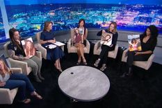 De izquierda a derecha: Jena-Lisa Jones, Wendy Pesante, Victoria Derbyshire, Joanna Harrison, Chauntae Davies y Lisa Phillips durante la entrevista en el programa BBC Newsnight.