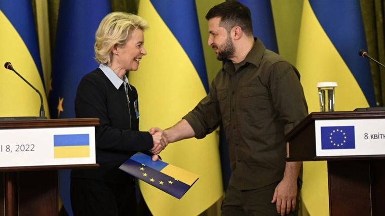 Von der Leyen y Zelenski se ven otra vez. Foto: Twitter.