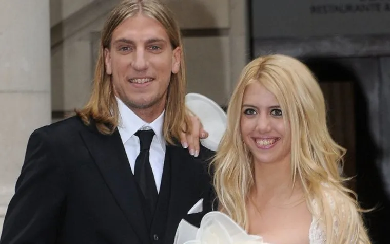 Maxi y Wanda en 2008, recién casados. Maxi y Wanda en 2008, recién casados.